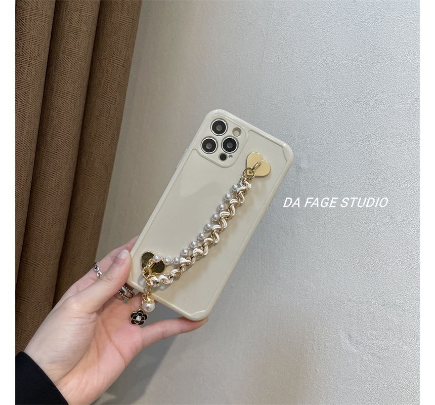 Case Chain Faux Phone Flower Pearl