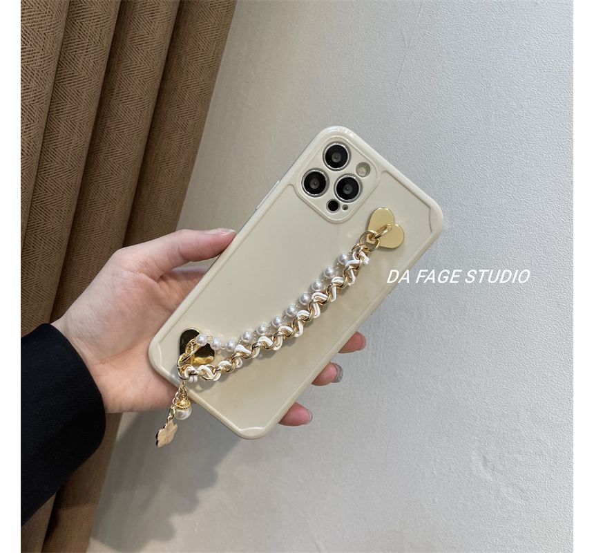 Case Chain Faux Phone Flower Pearl