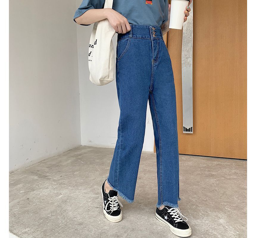 Jeans High Loose Fit Waist Cropped