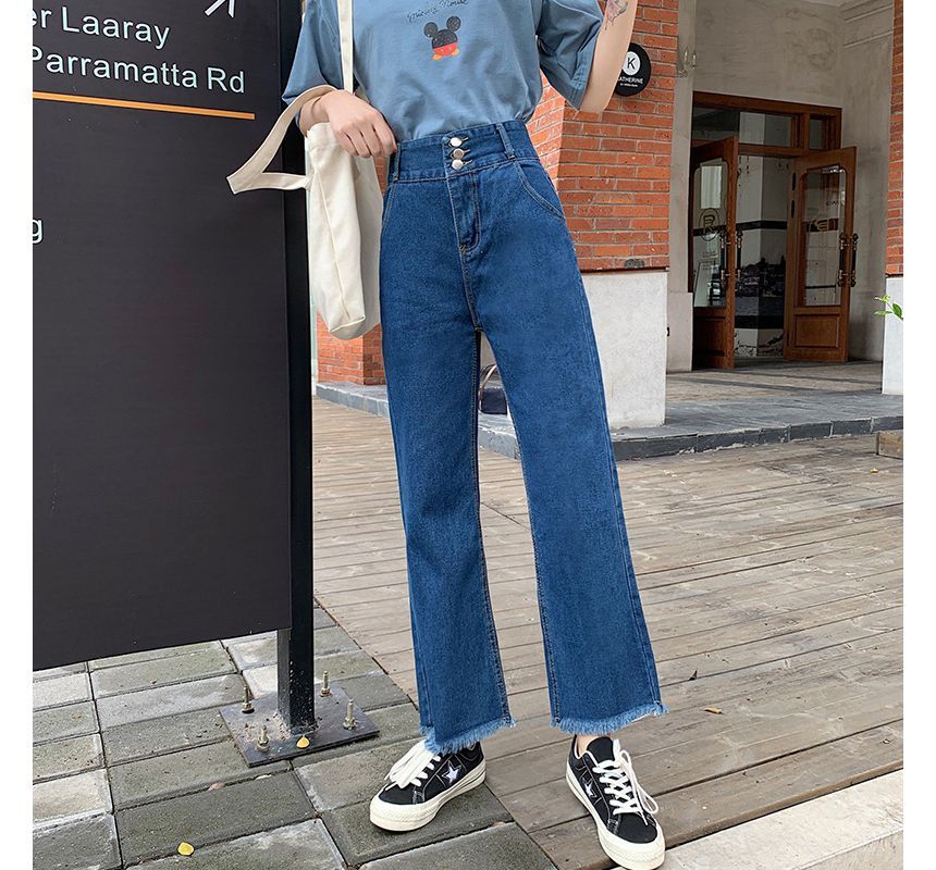 Jeans High Loose Fit Waist Cropped