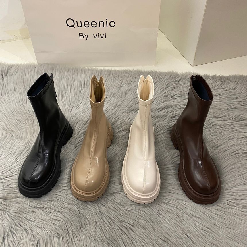 Block Heel Short Boots