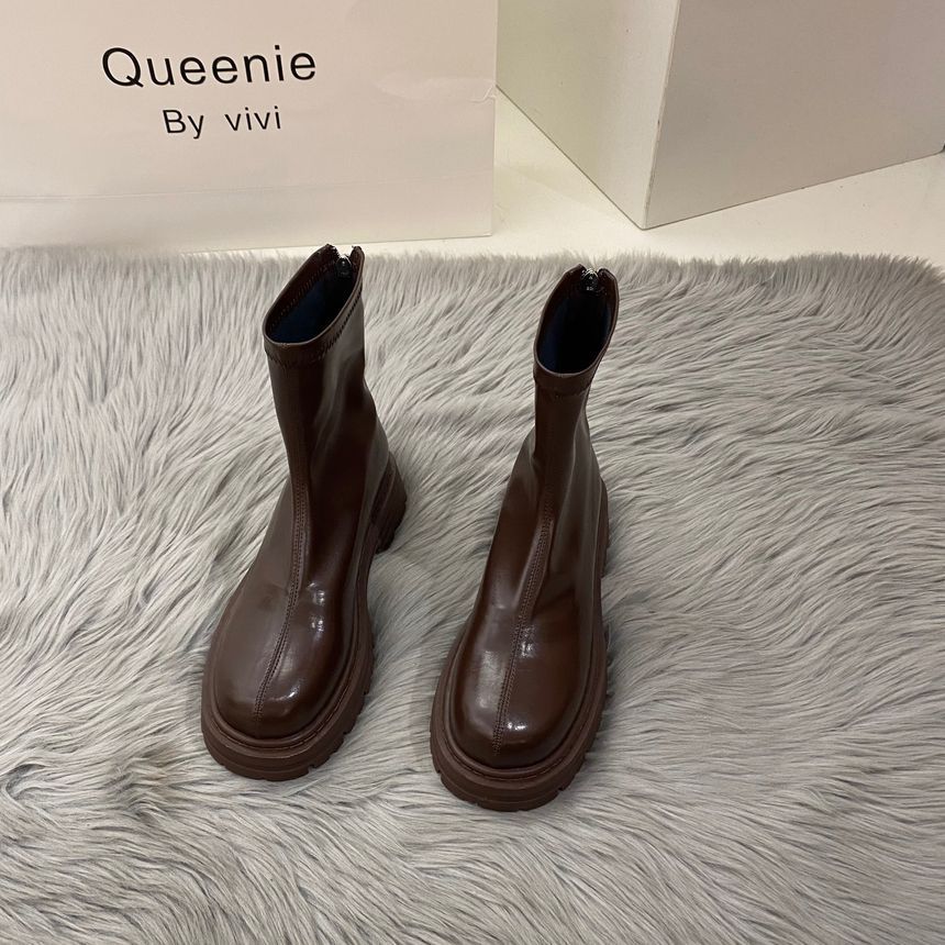 Block Heel Short Boots