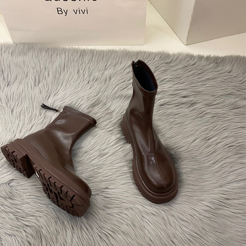 Block Heel Short Boots