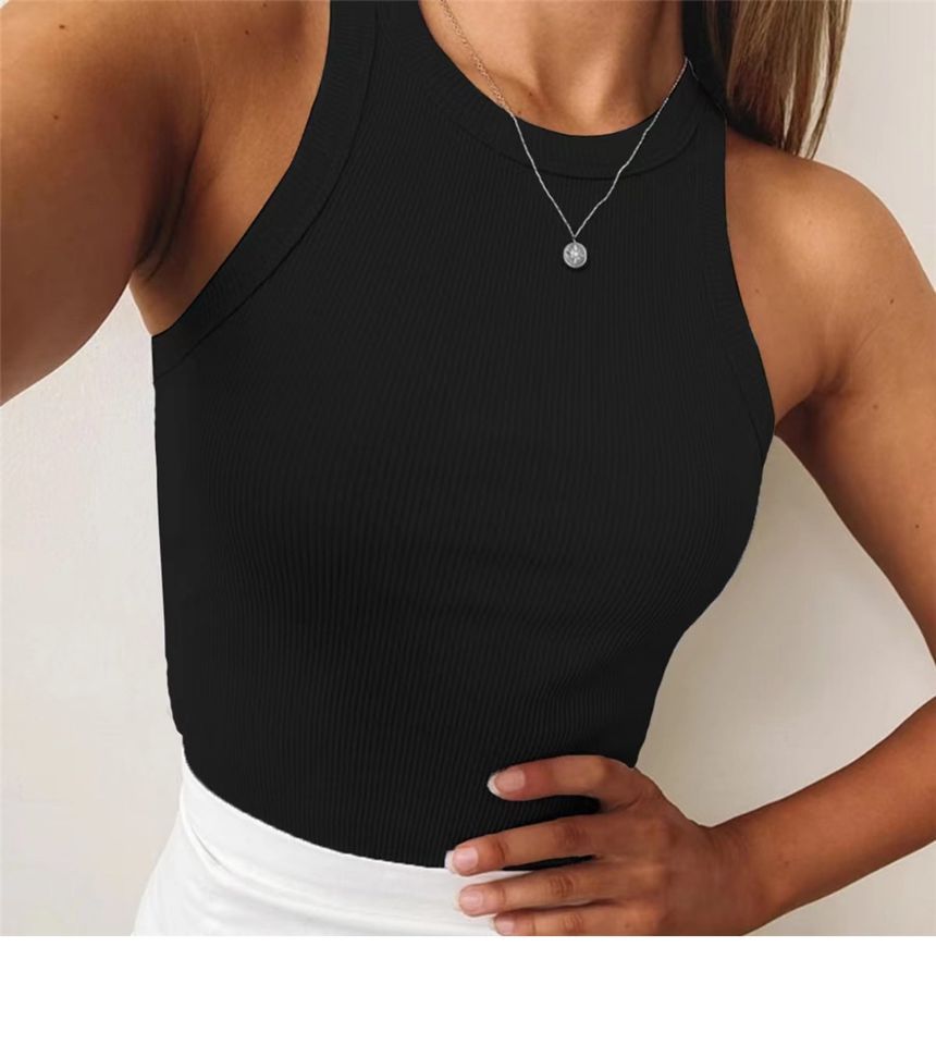 Tank Plain Cropped Top