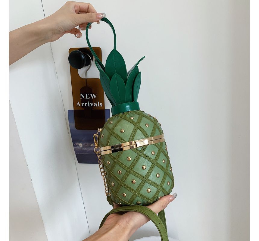 Shaped Crossbody Box Bag Pineapple