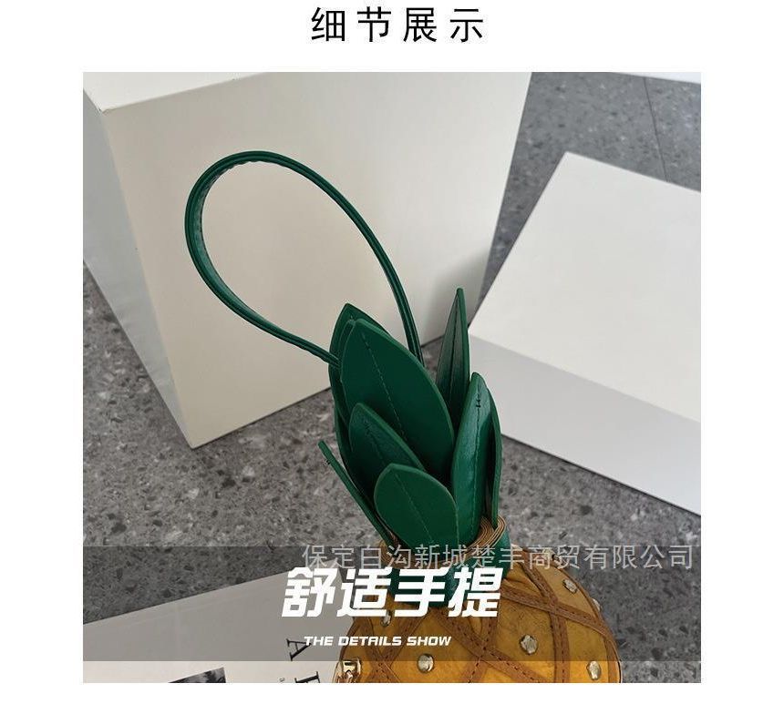 Shaped Crossbody Box Bag Pineapple