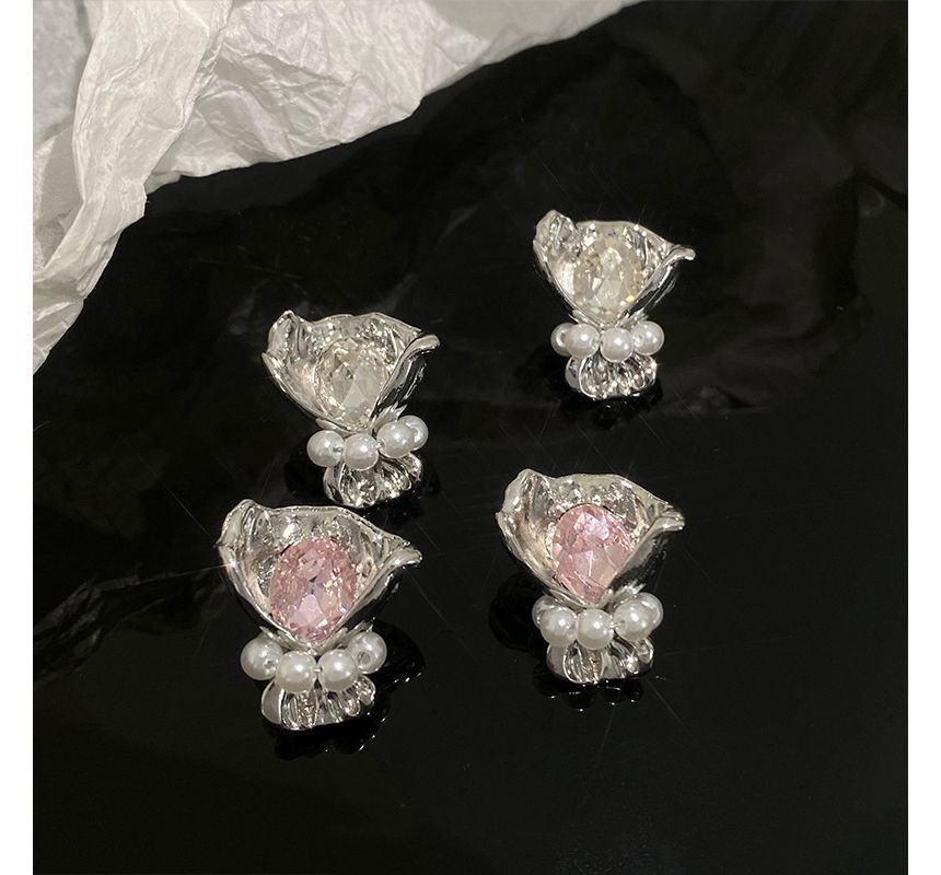 Flower Rhinestone Alloy Earring