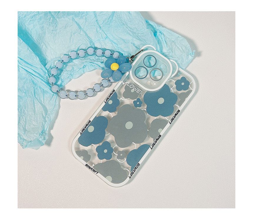 Flower Bead Chain Case Phone Transparent