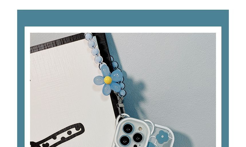 Flower Bead Chain Case Phone Transparent