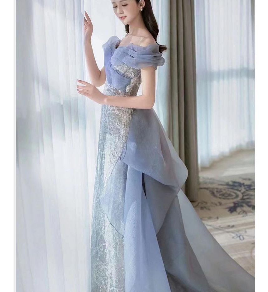 Paneled Lace Gown Evening Off-Shoulder Mermaid