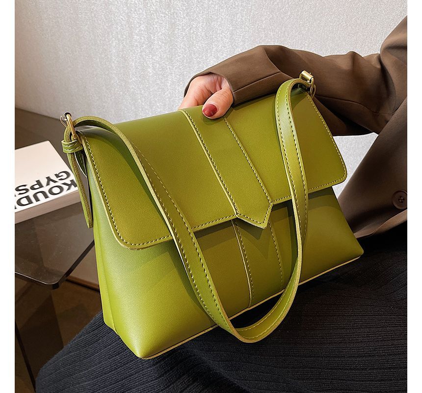 Faux Shoulder Leather Bag