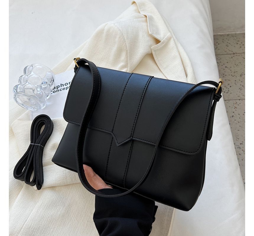 Faux Shoulder Leather Bag