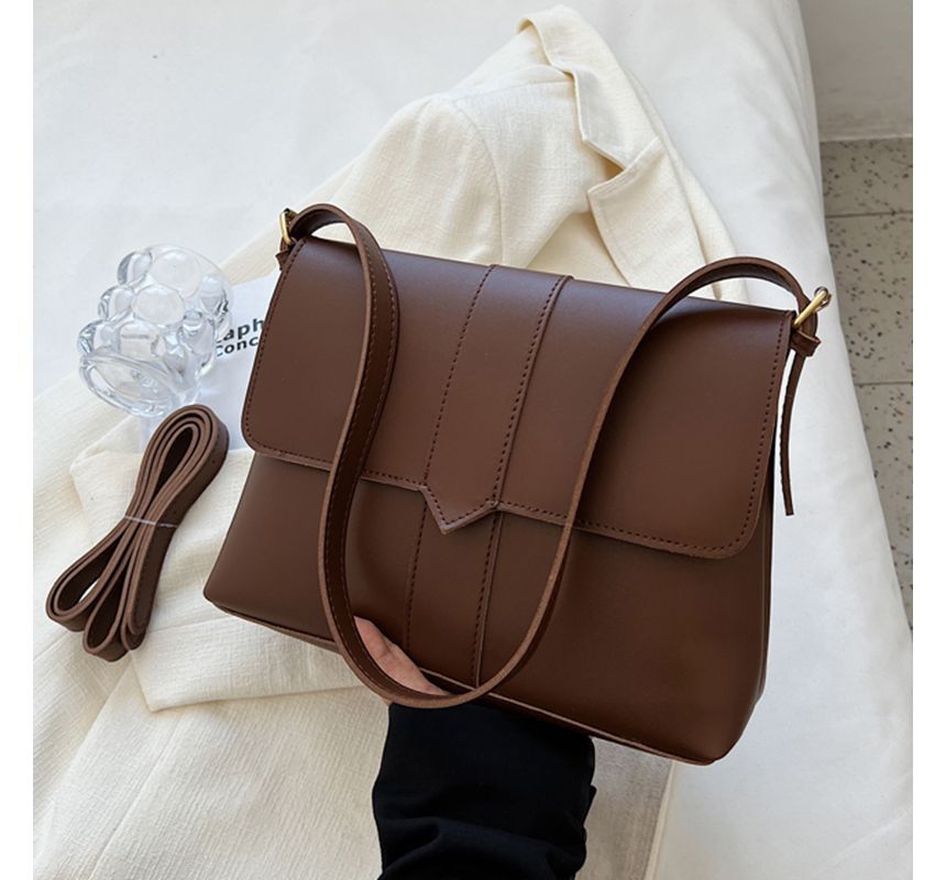 Faux Shoulder Leather Bag