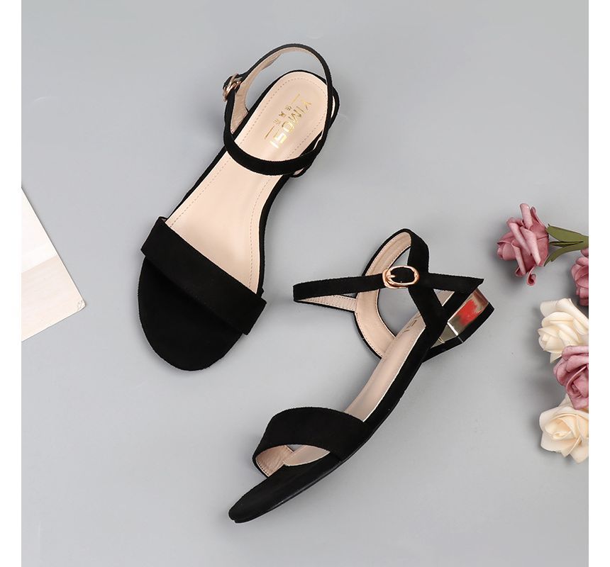 Heel Block Sandals Plain