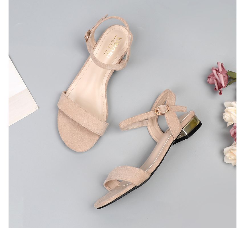 Heel Block Sandals Plain