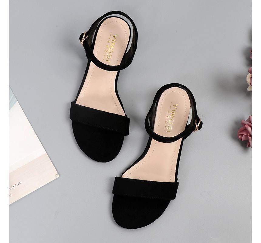 Heel Block Sandals Plain
