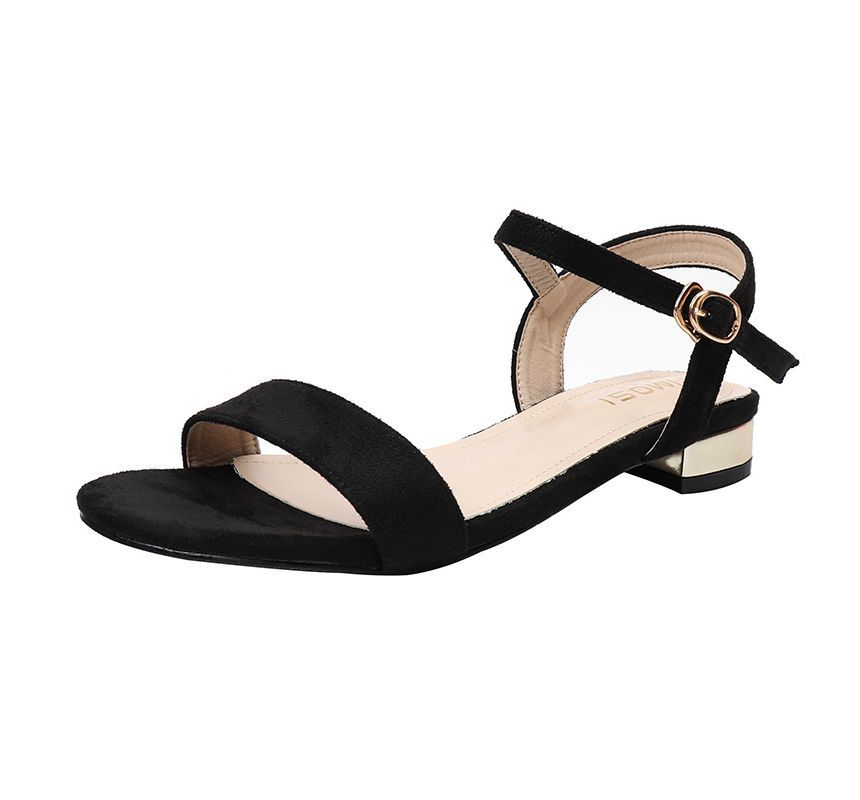 Heel Block Sandals Plain