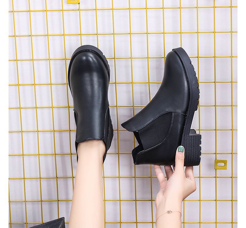 Faux Boots Leather Ankle