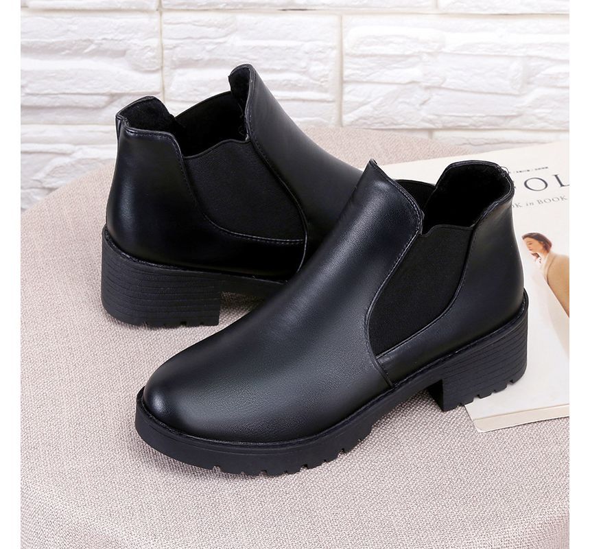 Faux Boots Leather Ankle