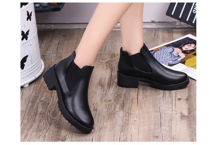 Faux Boots Leather Ankle