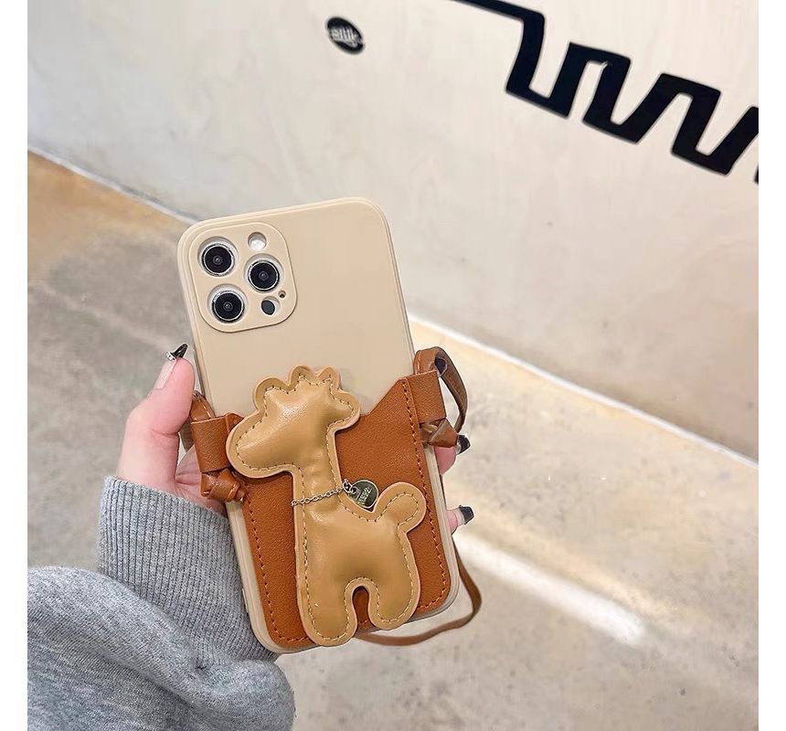 Phone Crossbody Giraffe Faux Pearl Strap Case