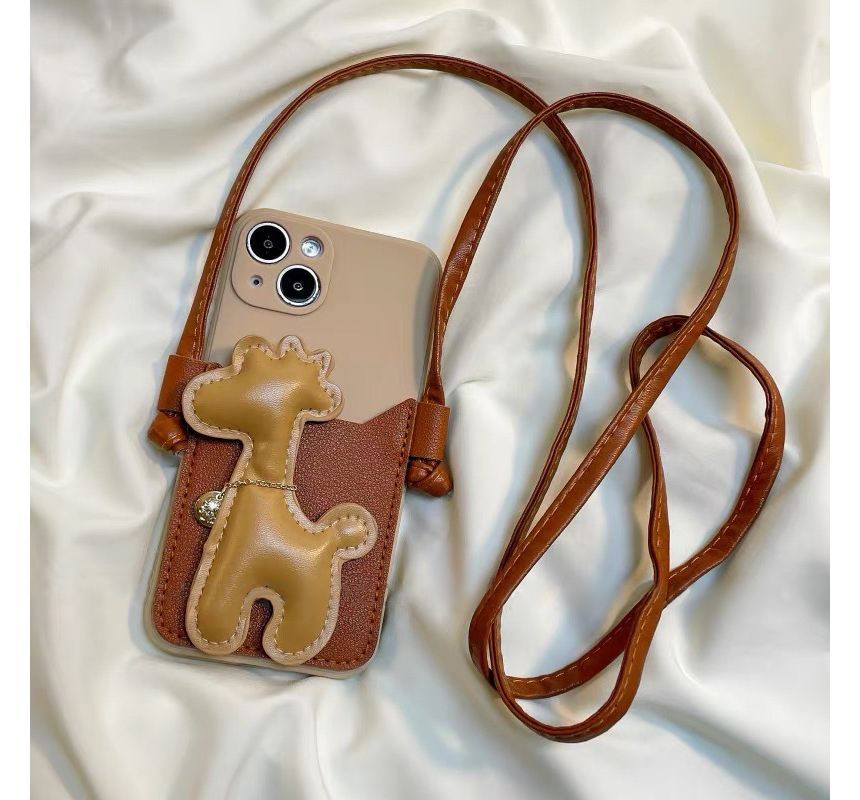 Phone Crossbody Giraffe Faux Pearl Strap Case