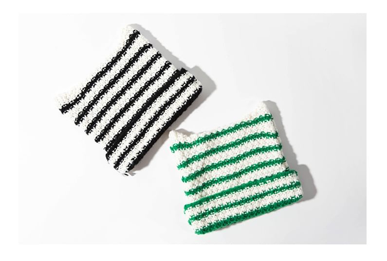 Striped Knit Beanie Cat Ear