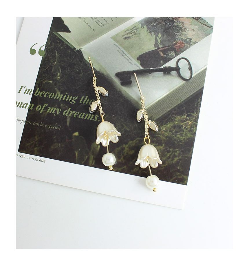 Tulip Earring Dangle Alloy Rhinestone