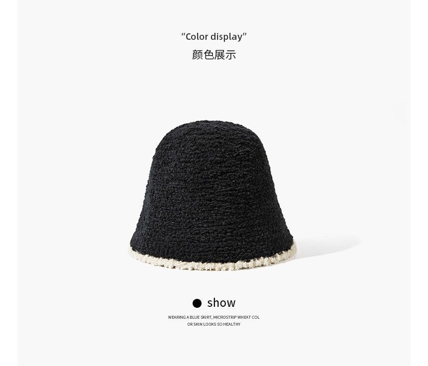 Trim Hat Knit Bucket Contrast