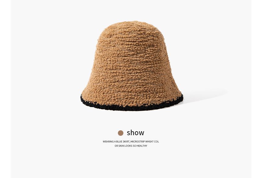 Trim Hat Knit Bucket Contrast