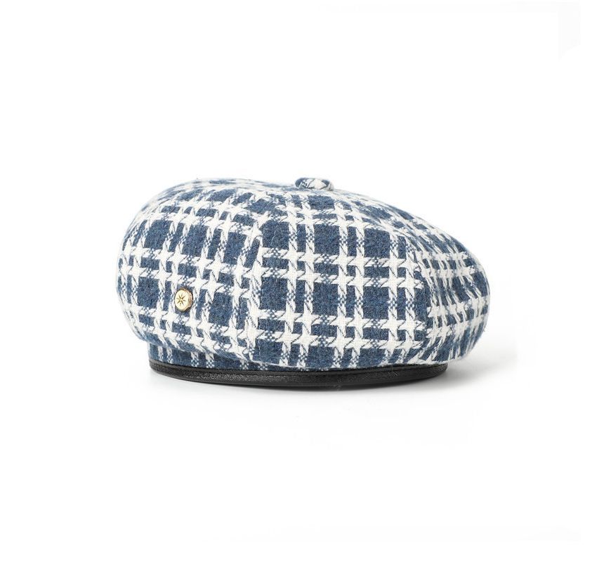 Plaid Beret Hat