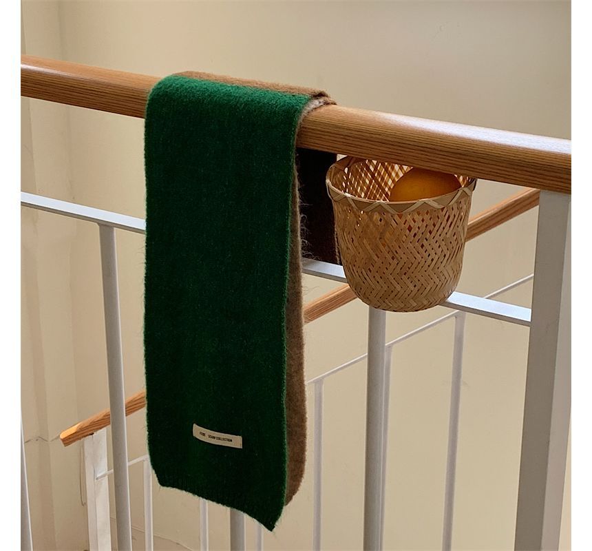 Applique Lettering Block Knit Scarf Color