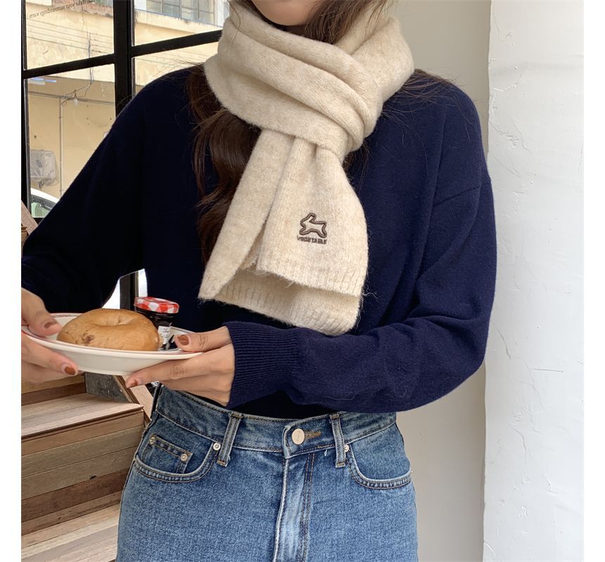 Rabbit Scarf Embroidered