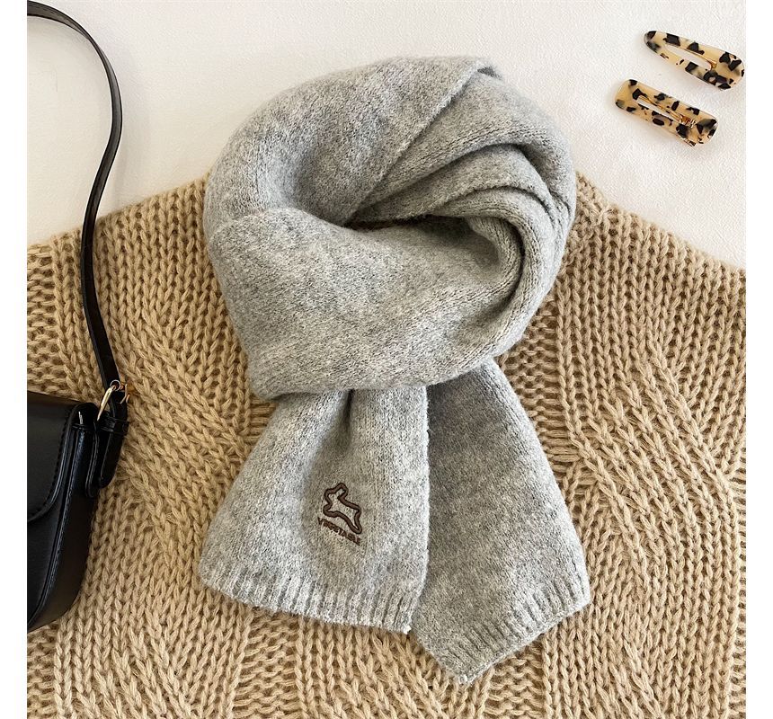 Rabbit Scarf Embroidered