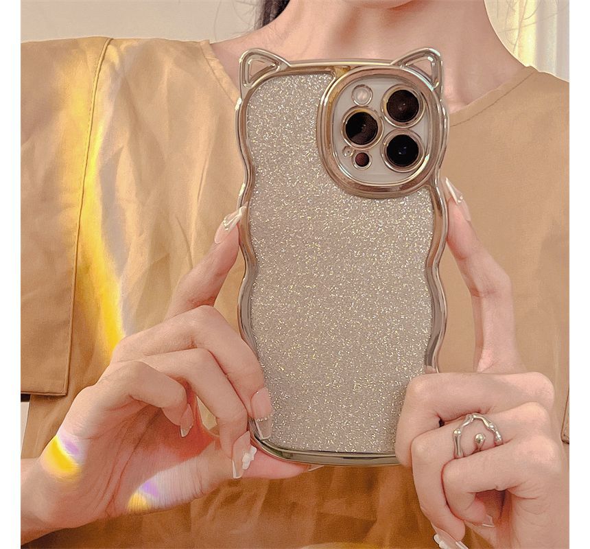 Case Phone Ear Cat Transparent