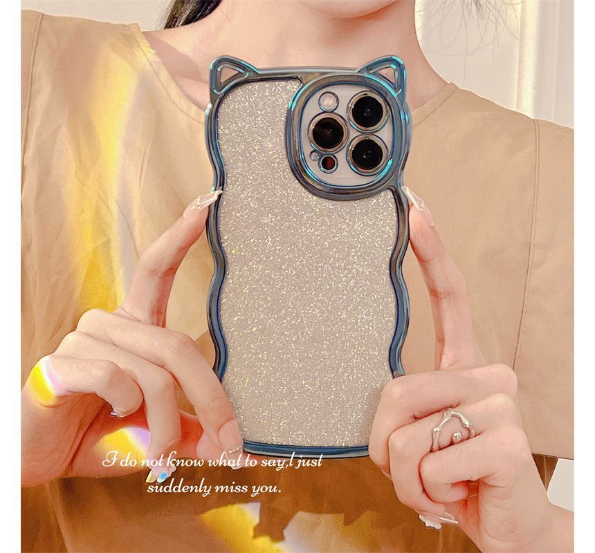 Case Phone Ear Cat Transparent