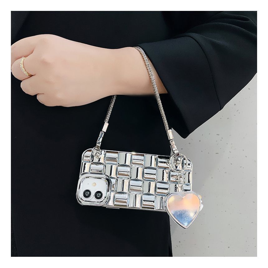 Metallic Case Chain Phone