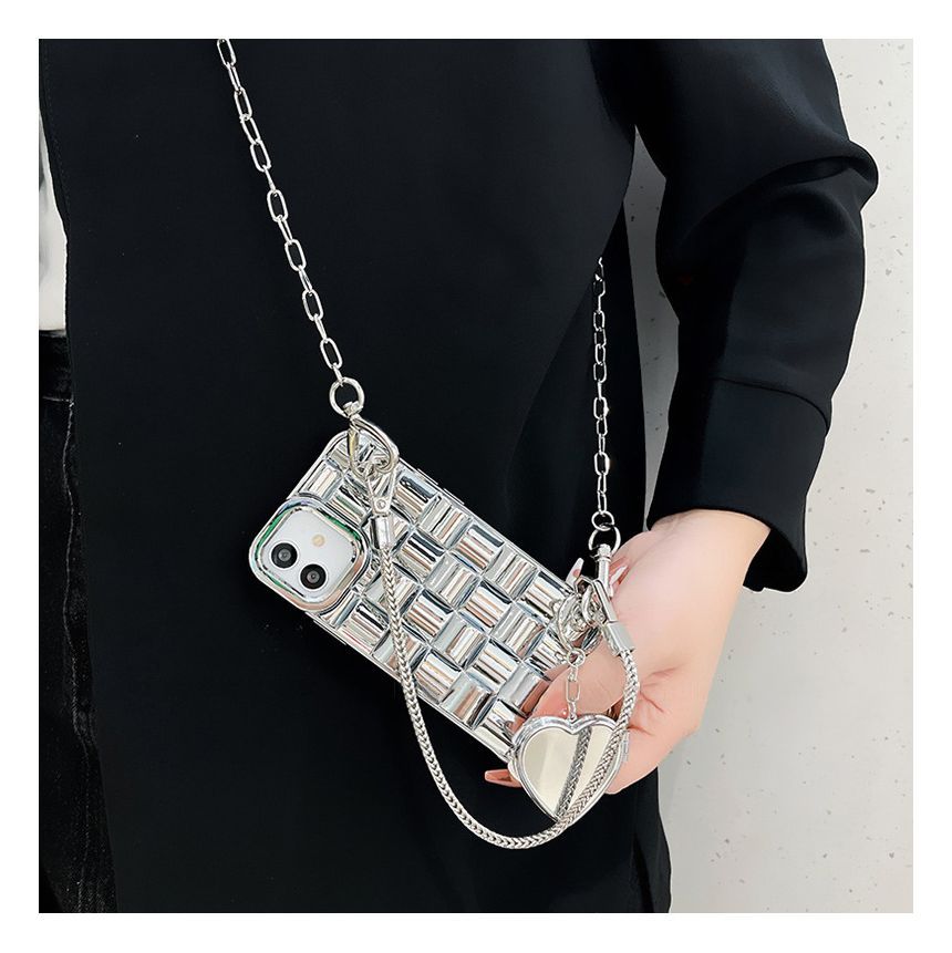 Metallic Case Chain Phone