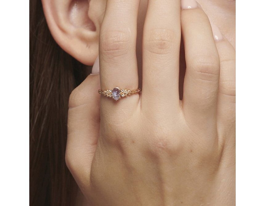 Gemstone Ring Necklace /