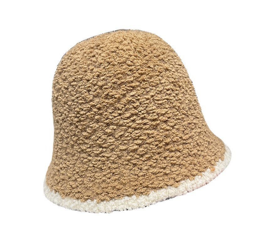 Faux Hat Shearling Contrast Trim Bucket