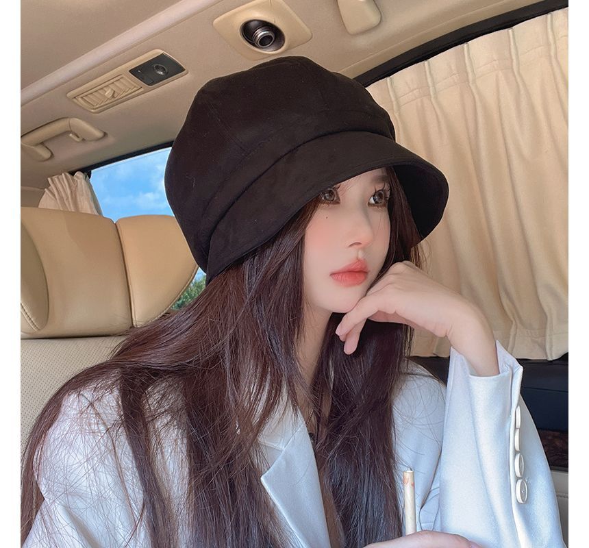 Newsboy Suede Faux Plain Cap