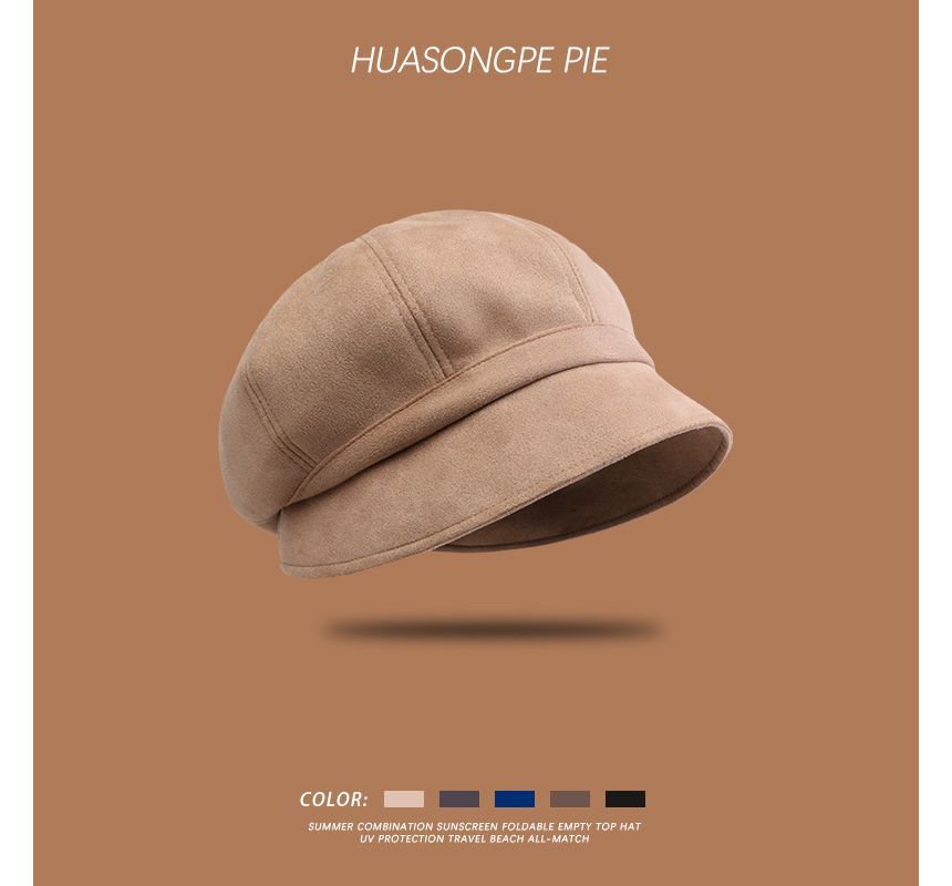 Newsboy Suede Faux Plain Cap