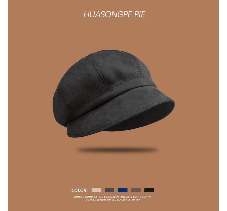 Newsboy Suede Faux Plain Cap