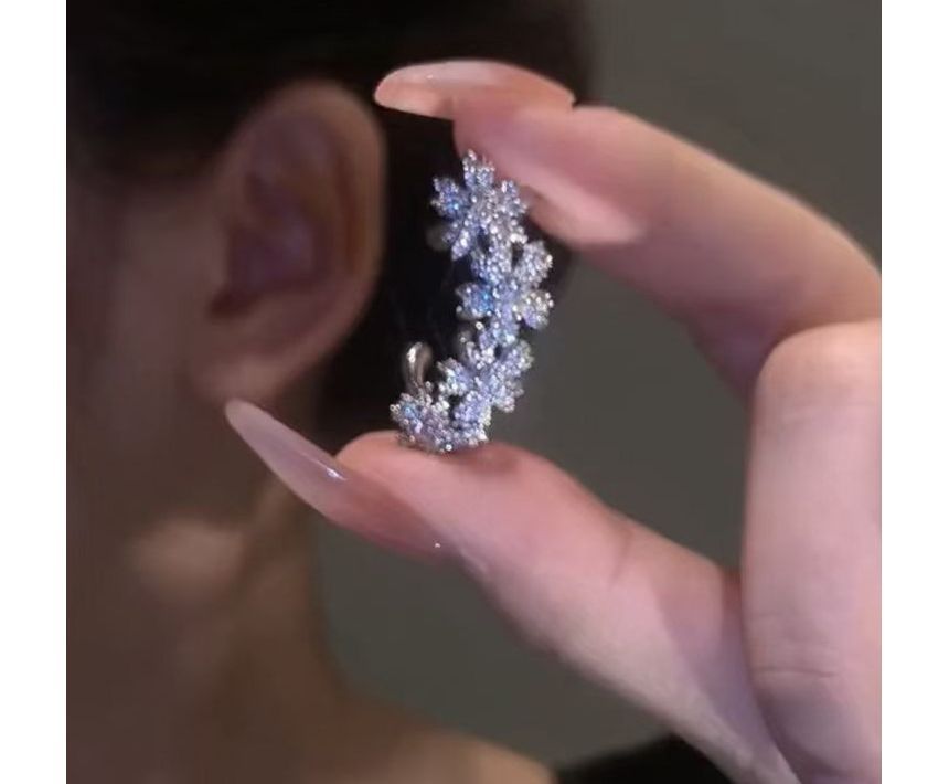 Floral Rhinestone Cuff Ear