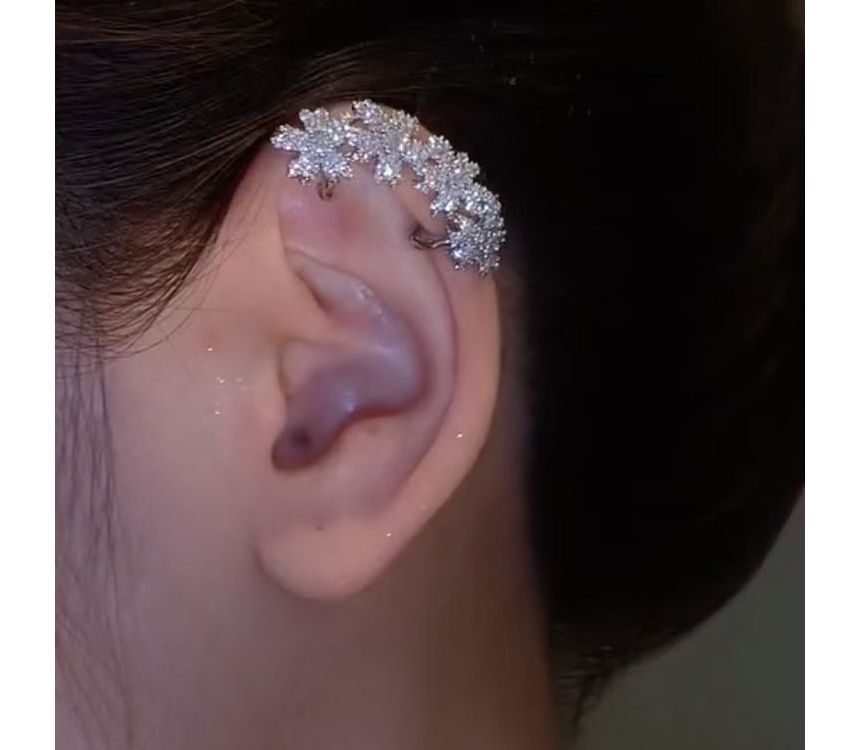 Floral Rhinestone Cuff Ear