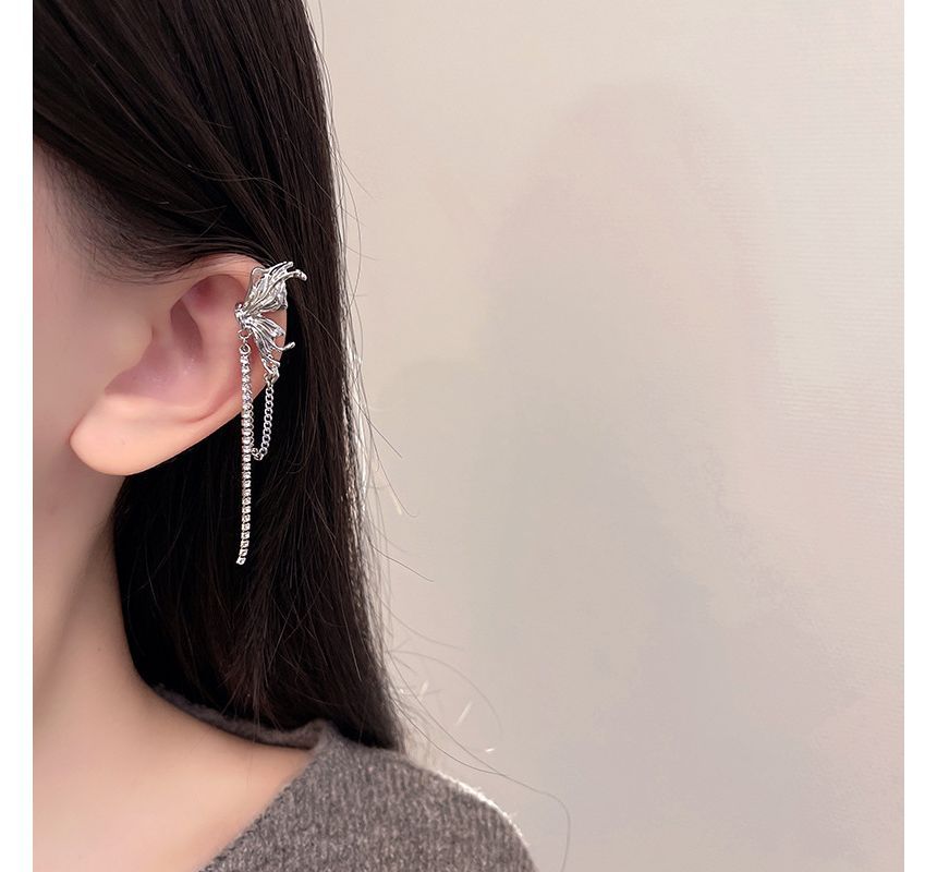 Ear Chained Cuff Butterfly