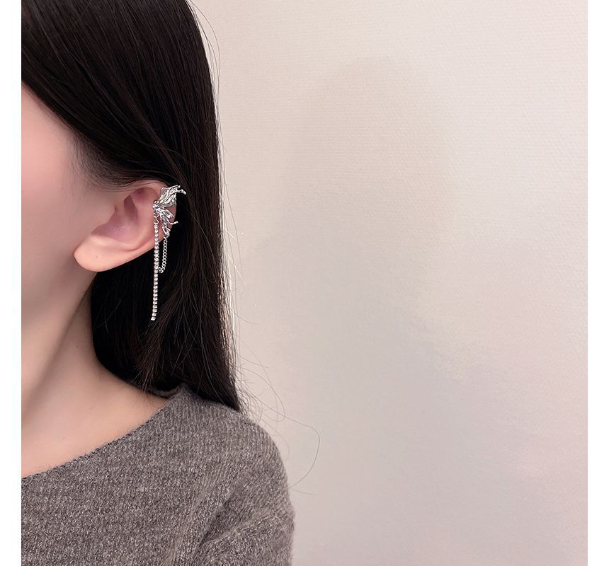 Ear Chained Cuff Butterfly