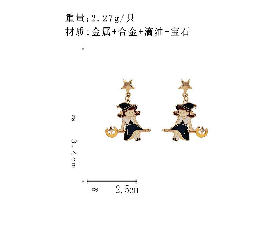 Drop Halloween Earring Clip / Enamel On