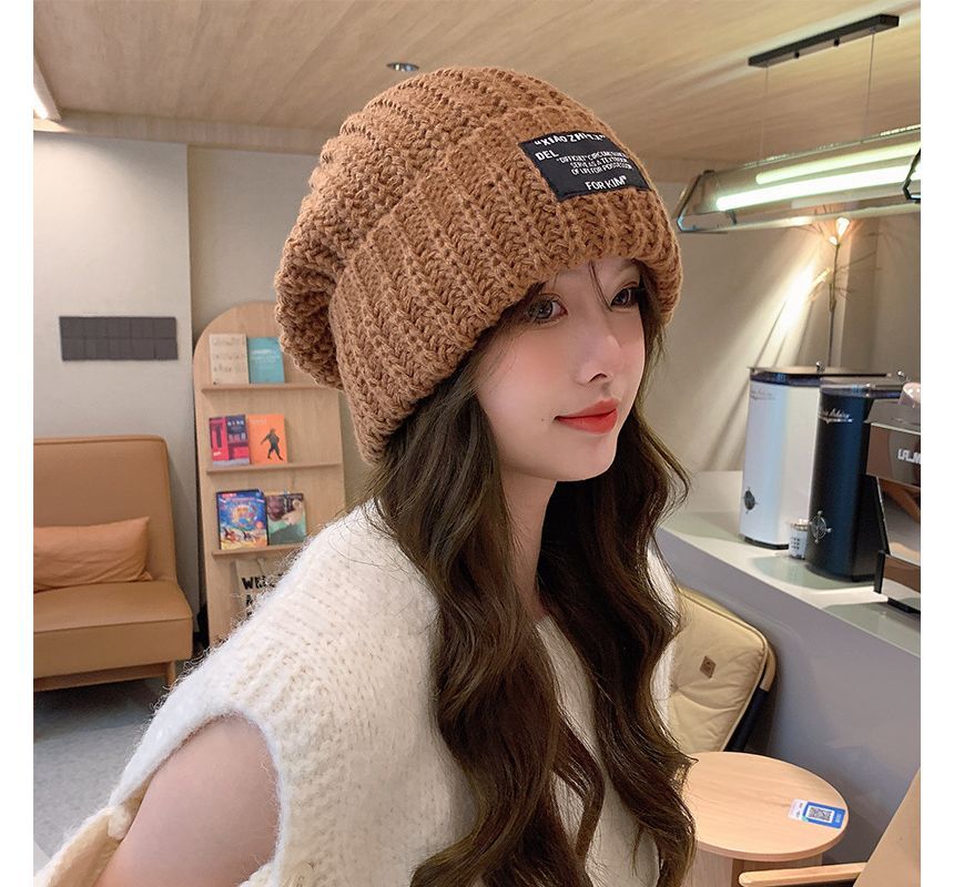 Cable Applique Beanie Knit