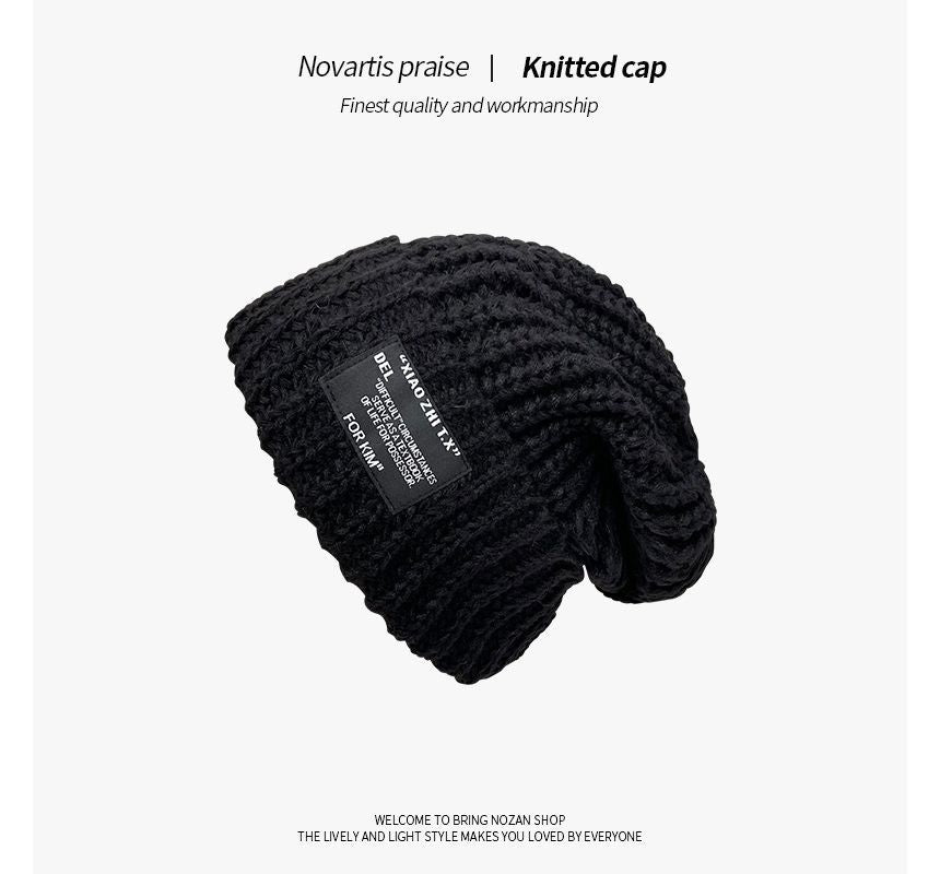 Cable Applique Beanie Knit